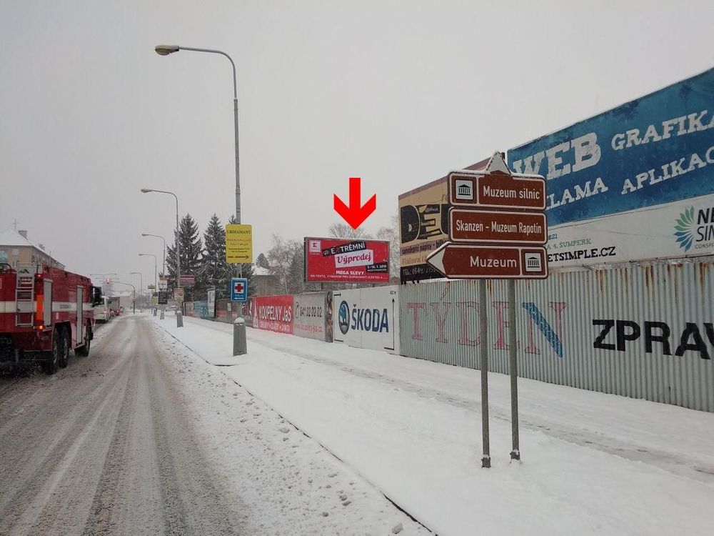 Šumperk, Jesenická/Žerotínova, směr Jeseník