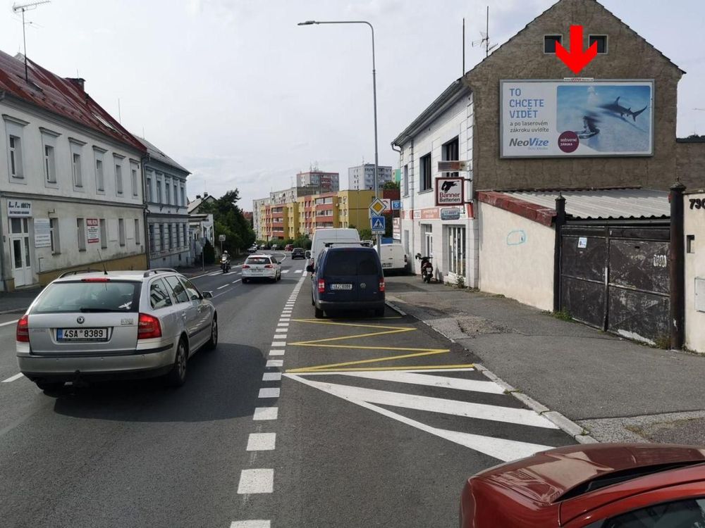 Slaný, Pražská/Trojanova, směr centrum