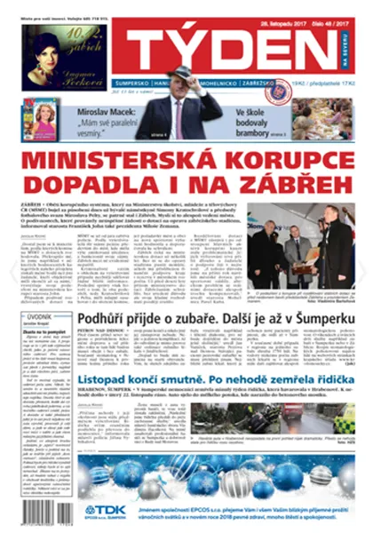 Týden na severu – titulní strana